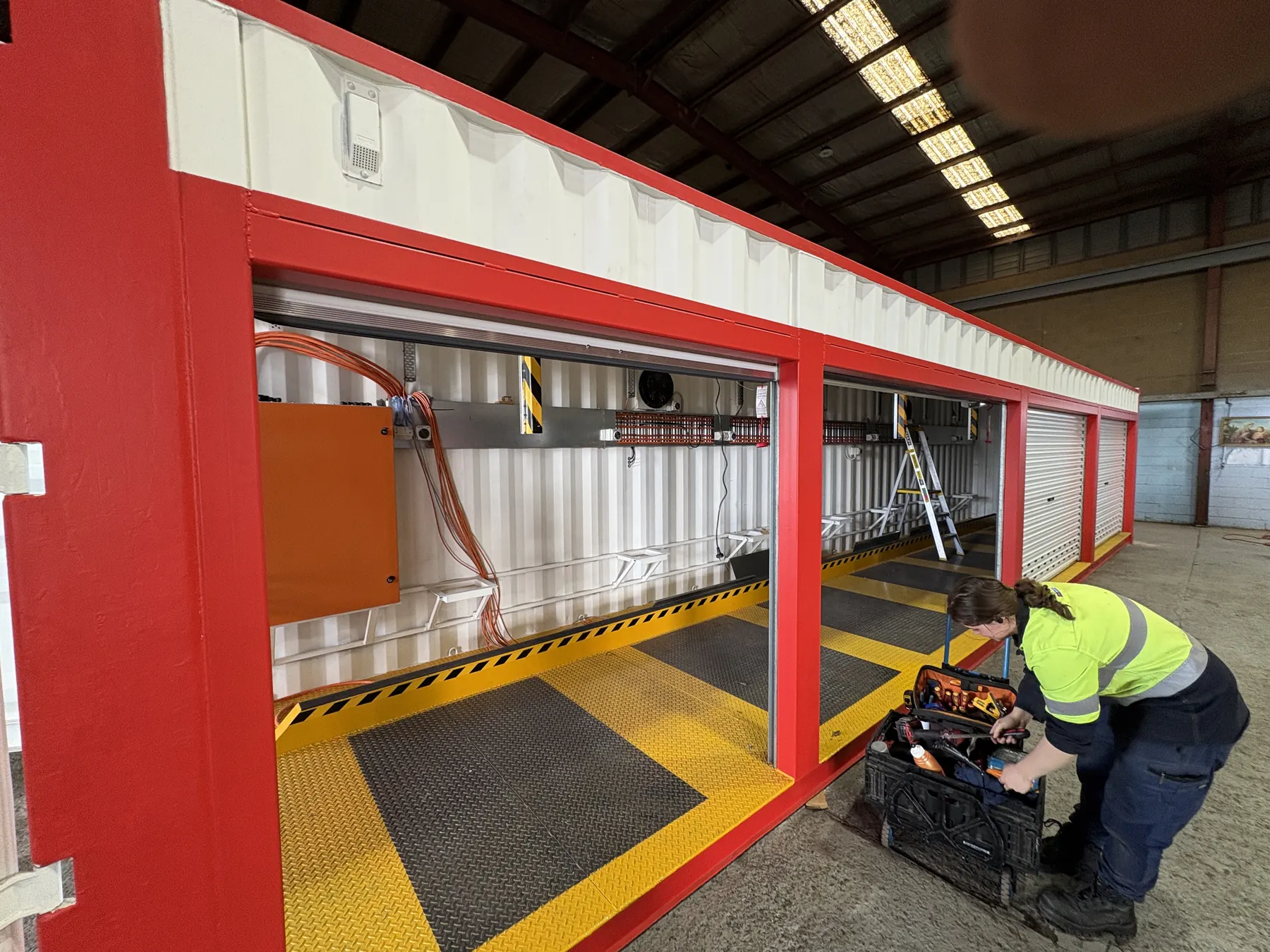 Industrial electrical site support work on production equipment