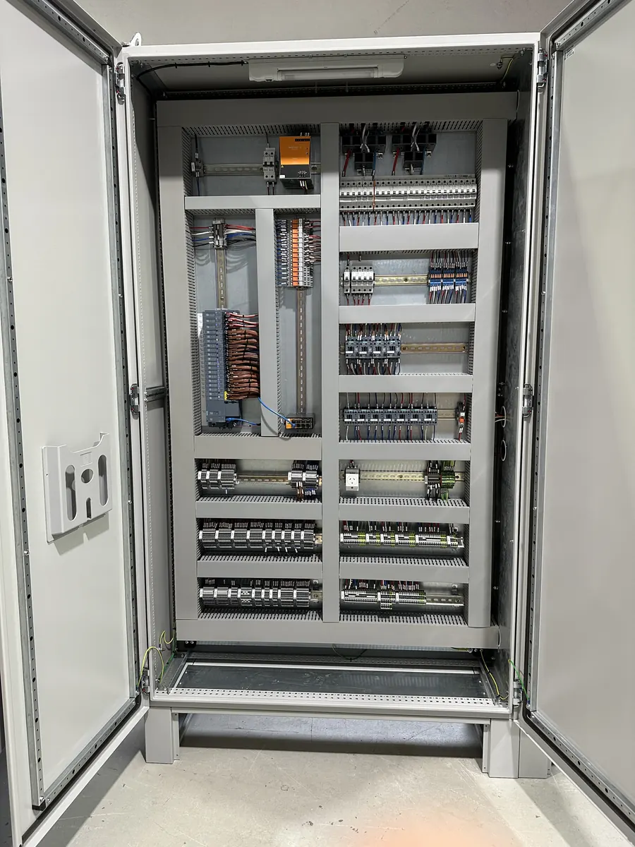 Internal view of a new industrial switchboard