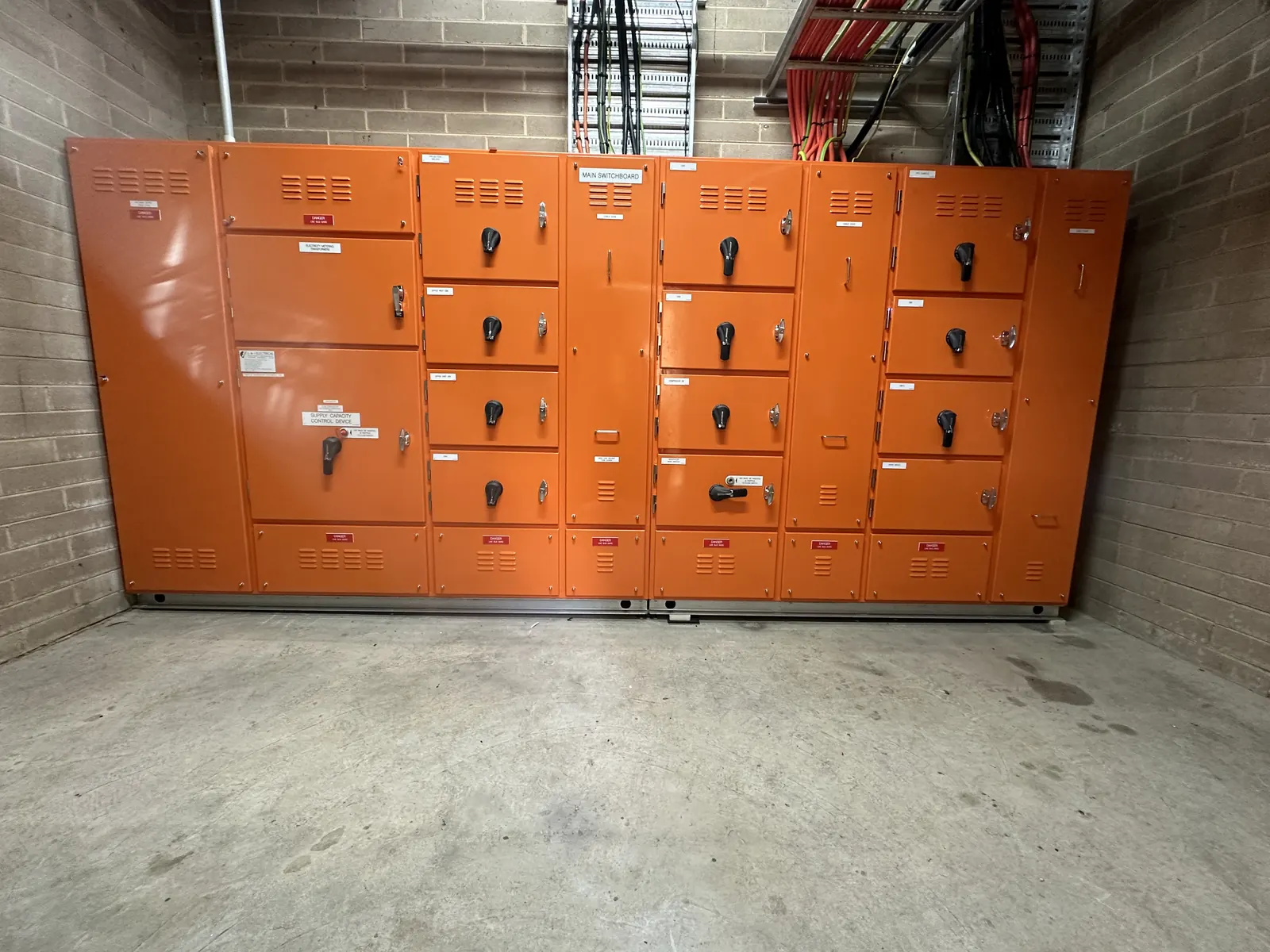 Industrial switchboard upgrade equipment and electrical cabinets